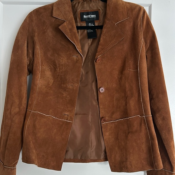 Brandon Thomas Vintage Brown Rust Suede Leather Jacket Size Small - Picture 4 of 7